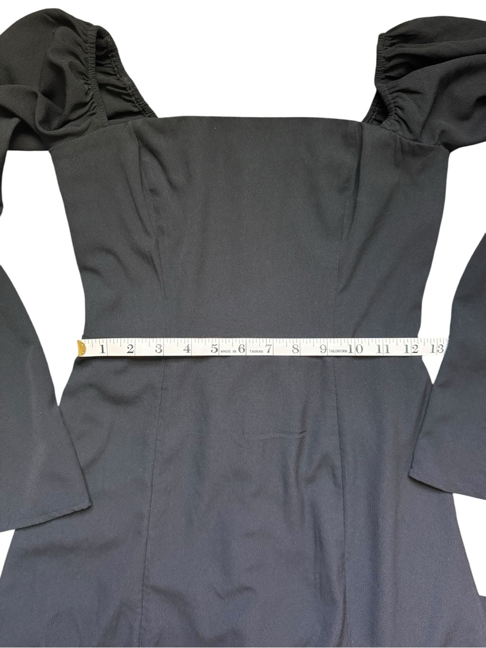 Abercrombie & Fitch Black Long-Sleeve Square Neck Midi Dress - Picture 9 of 13